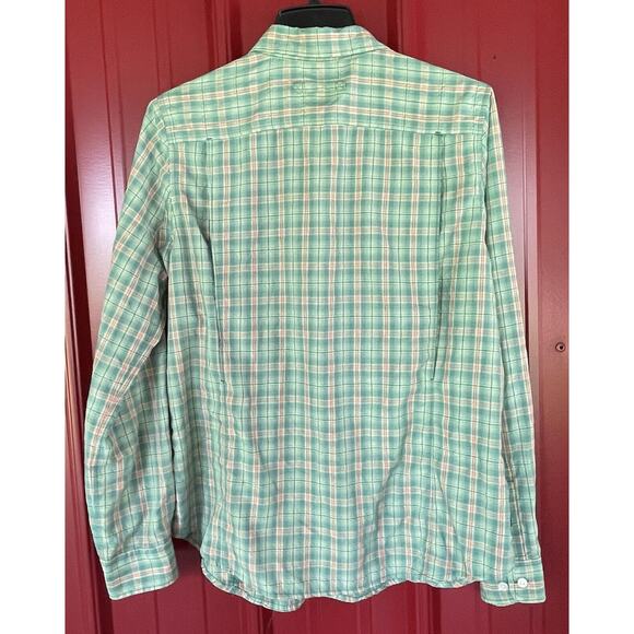 Duluth Trading Company Top Plaid Vented Roll Tab Fishing Outdoors Shirt Medium - Picture 2 of 6